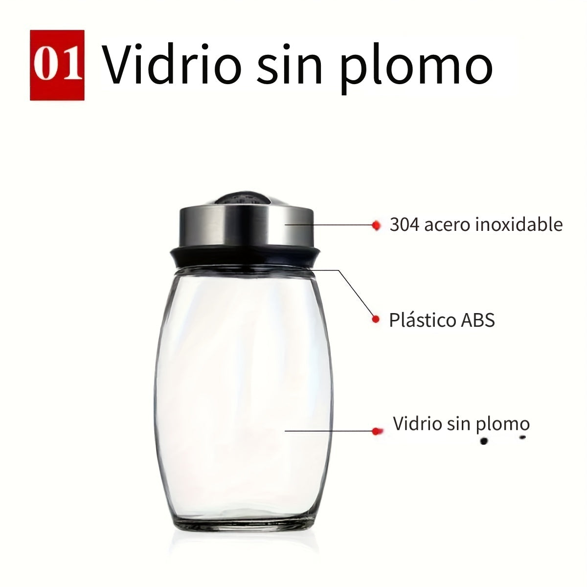 Juego de 7 Tarros de Especias de Vidrio con Organizador Giratorio - Incluye Saleros, Pimenteros y Azucareros - Perfecto para Almacenamiento y Organización de Cocina