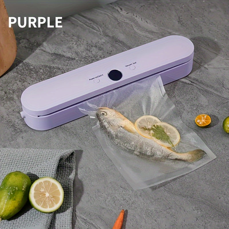 Máquina de sellado inteligente con pantalla LED mejorada, gran capacidad de almacenamiento, carga USB, batería de litio, organizador de cocina para frescura de alimentos | Accesorio de cocina moderno | Dispositivo recargable por USB, sellador de vacío