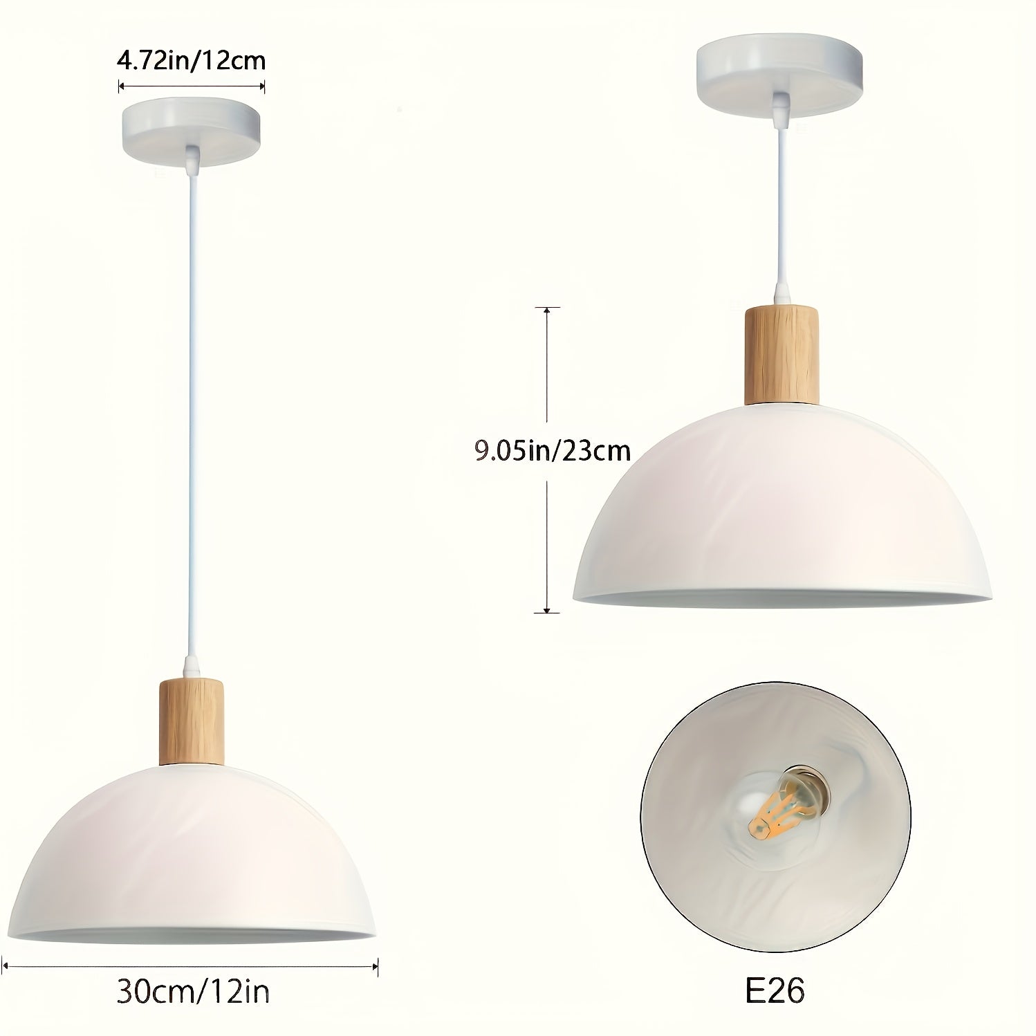 1pc Lámpara Colgante Industrial Moderna - Altura Ajustable, Fijación de Techo Minimalista, Construcción en Metal Resistente para Isla de Cocina, Comedor, Sala o Dormitorio, Espacios Comerciales - Bombilla No Incluida - Compatible con 85V-265V - Iluminaci