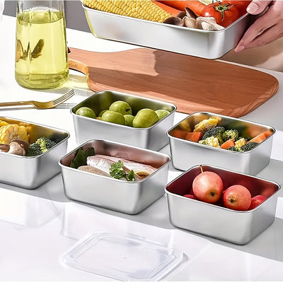 Juego de 9 Recipientes Apilables para Alimentos de Acero Inoxidable con Tapas - Libre de BPA, Organizador Multiusos para Cocina, Apto para Lavavajillas y Contacto con Alimentos, Sin Necesidad de Electricidad