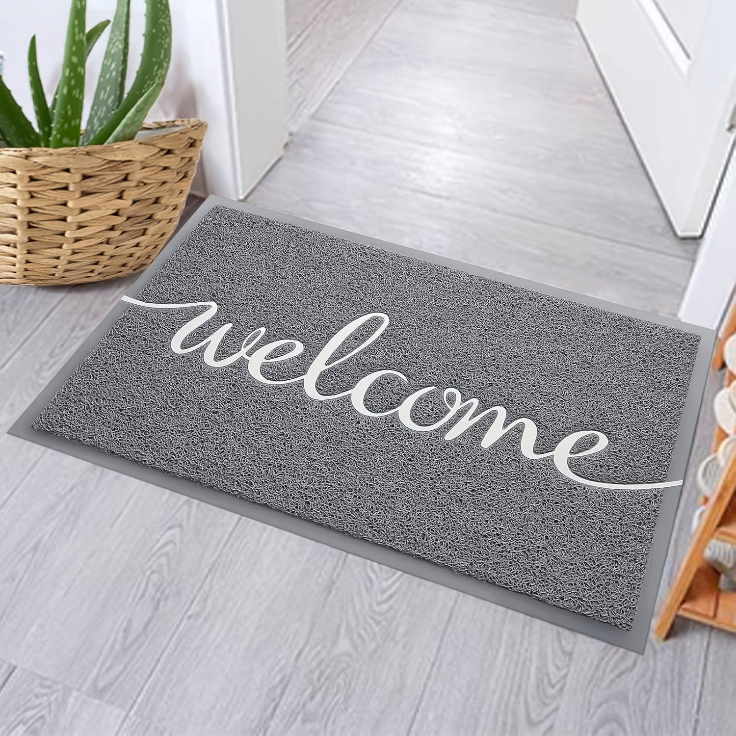 Tapete para entrada, alfombra exterior antideslizante, resistente y fácil de limpiar, ideal para interiores, exteriores, patios y áreas de alto tráfico