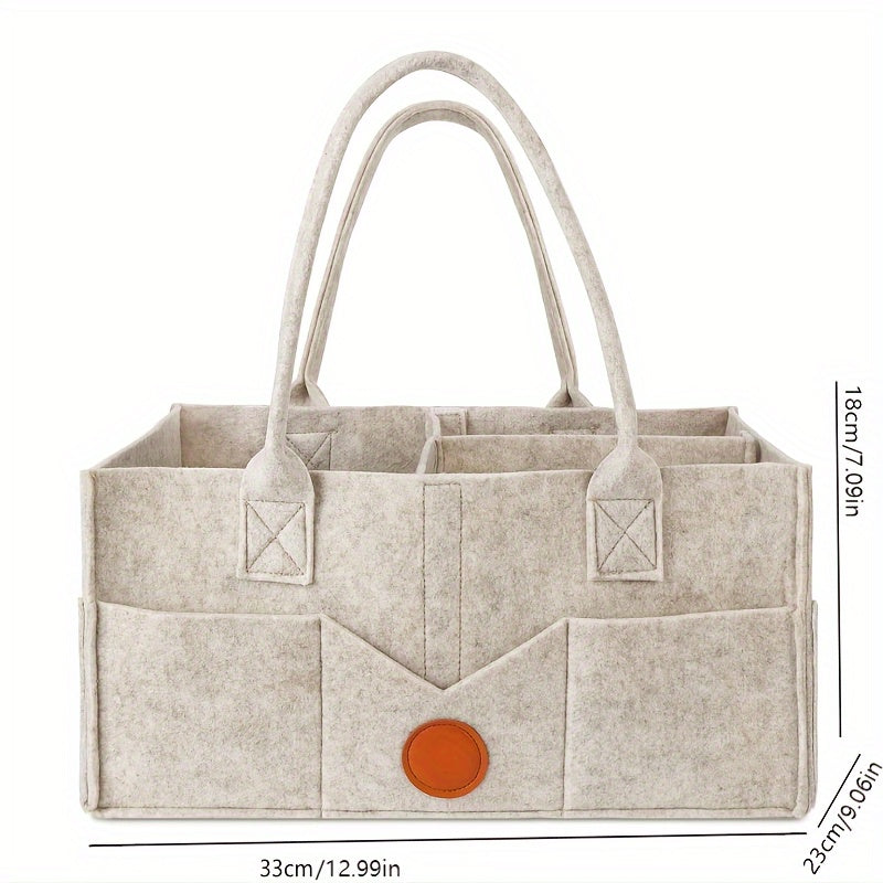 Caddy organizador de pañales de fieltro con asas - Cesta de almacenamiento para cambiador de bebé para guardería, uso en interiores y exteriores, contenedores de almacenamiento para la organización del hogar, cestas, cubos y contenedores para la organiza