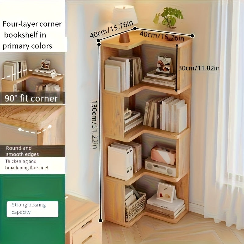 Armario de Esquina Multifuncional de Madera - Estantería Vertical Ahorradora de Espacio, Fácil Montaje, Ideal para Sala, Dormitorio y Oficina, Organizador Minimalista con Estantes Robustos, Solución de Almacenamiento para el Hogar