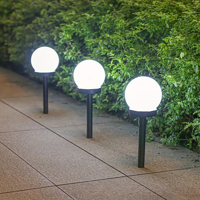 Luces de jardín de bola LED solares - Adecuadas para caminos, patios, terrazas, césped y patios. Iluminación exterior para paisajes. Plástico duradero, encendido/autoapagado, iluminación de acento para césped. Luz exterior moderna. Luces solares.