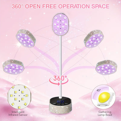 Linterna Portátil de Uñas con Pantalla Táctil - Luz Ultravioleta Recargable para Gel, Diamantes Brillantes, Sensor Infrarrojo Inteligente, Carga USB, Regalo de Cumpleaños para Mujeres, Herramientas de Manicura