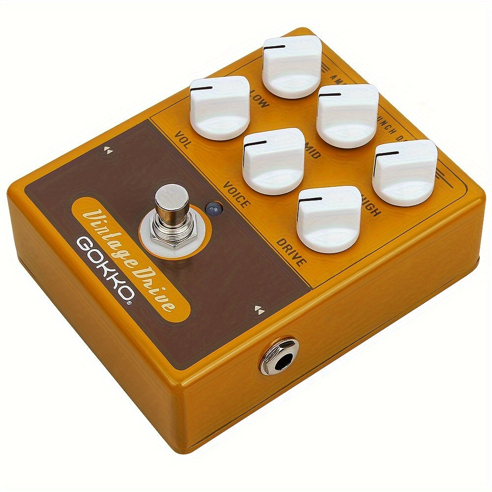 GOKKO AMPLI PEDAL VINTAGEBOX GK-33, simulador de amplificador analógico con 6 controles para moldear el tono, carcasa de aluminio resistente, efecto de radio vintage, deslizamiento suave, instalación fácil, modelo GK-33, GOKKO.