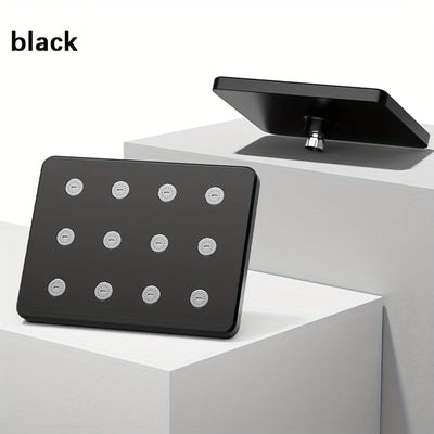 Cabezal De Ducha De Alta Presión Para Baño De 1 Pieza, Cabezal De Ducha Cuadrado Plateado/negro, Rociador De Ducha Fijo Diario Para Baño, Accesorios De Baño, Cabezal De Ducha