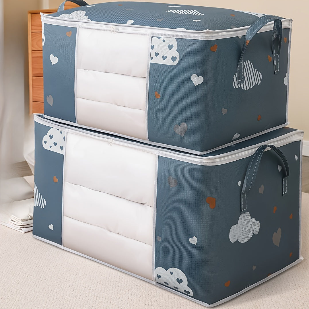 Conjunto de Bolsas de Almacenamiento Plegables Multiusos de 1 Pieza con Asas, Gran Capacidad, Organizador Resistente al Polvo y la Humedad para Mantas, Ropa de Cama y Mudanzas - Sin Aroma, Sin Batería, Funcionamiento Sin Electricidad, Caja, Armario, Esta
