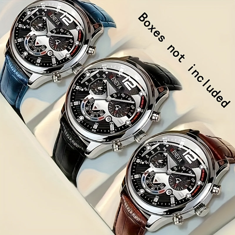 1 reloj de cuarzo para hombre inspirado en el estilo vintage con números romanos, esfera negra y correa de cuero sintético - Ideal para ropa casual, regalo perfecto para papá, novio, Día de San Valentín, Día del Padre, regreso a la escuela (caja no inclu