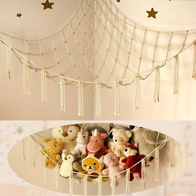 1pc para colgar animales de juguete, decorar esquinas de pared para almacenamiento, organizador sin electricidad para Navidad y Halloween, hamaca de tela para exhibición en dormitorio sin plumas 1-5pcs red de almacenamiento