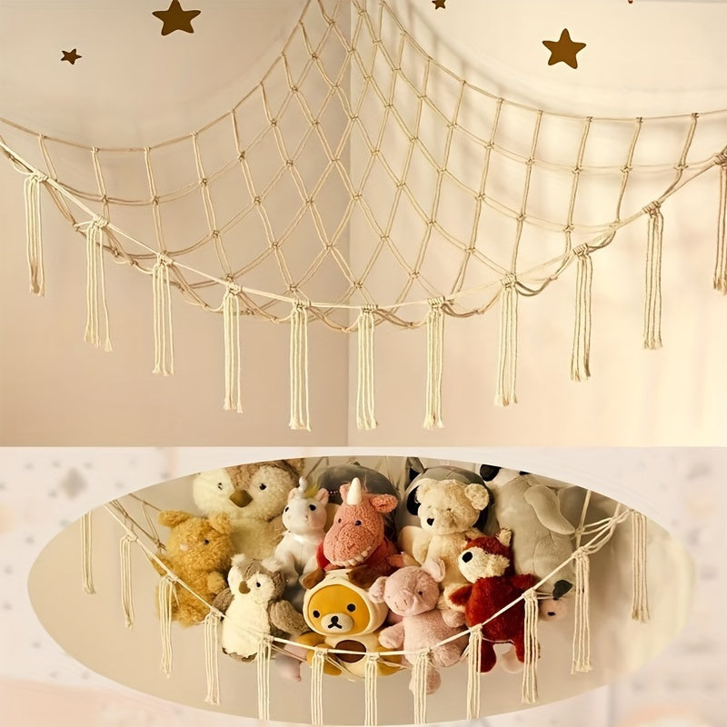 1pc para colgar animales de juguete, decorar esquinas de pared para almacenamiento, organizador sin electricidad para Navidad y Halloween, hamaca de tela para exhibición en dormitorio sin plumas 1-5pcs red de almacenamiento