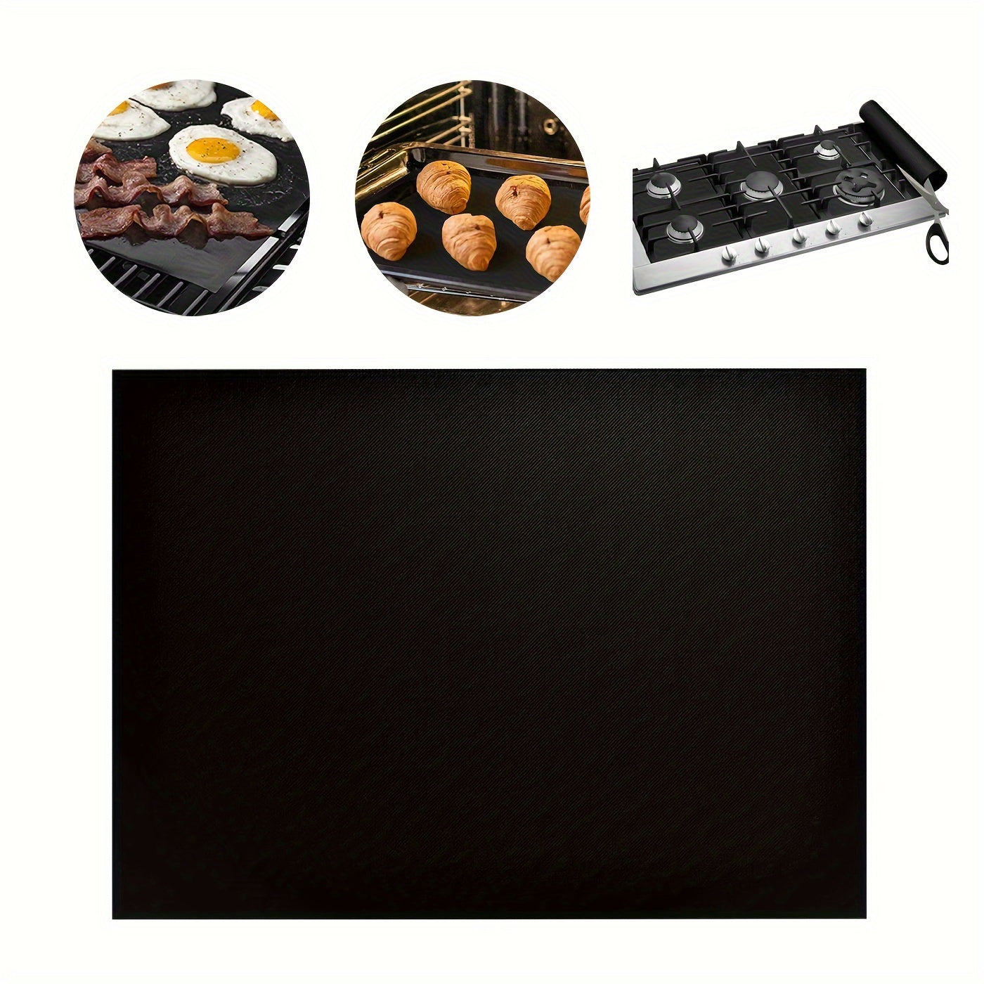 Alfombrilla de Parrilla de Teflón Extra Grande - Resistente al Calor, Fácil de Limpiar, Tela de PTFE para BBQ, Revestimiento de Horno y Bandeja para Hornear - Protector de Estufa de Gas DIY Cortable a Medida - 3 Tamaños Disponibles