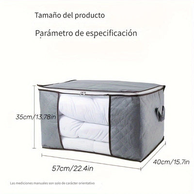 1 Unidad, Bolsa De Almacenamiento De Ropa, De Poliéster, Con Asas, Ventana Transparente, Gran Capacidad, Para Ropa Y Edredones, Organizador De Armario, Ahorro De Espacio Para El Hogar, Dormitorio, Dormitorio