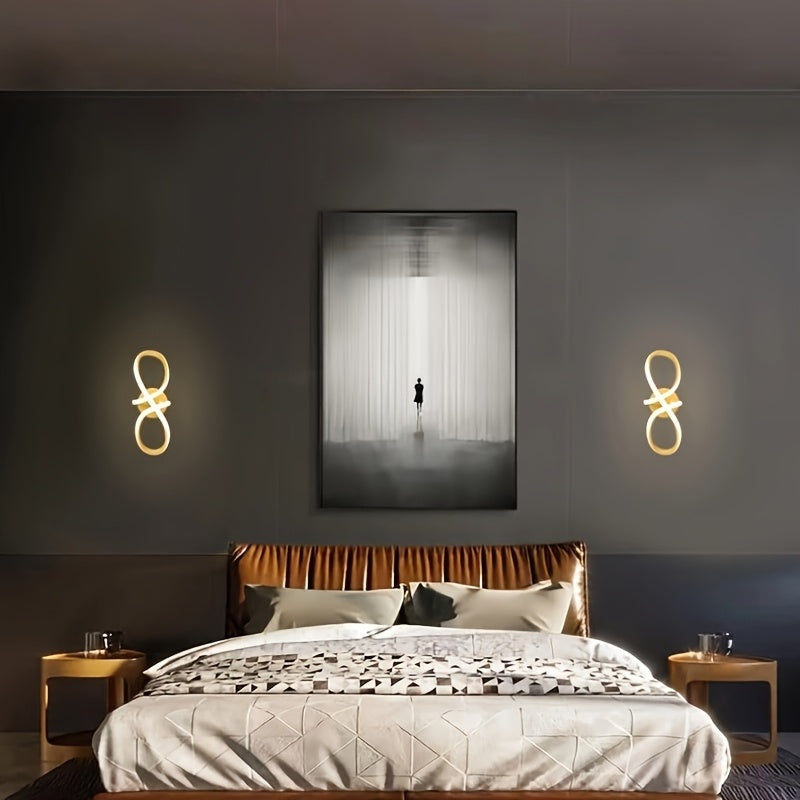 1 lámpara de pared LED dorada moderna - 3 temperaturas de color ajustables, lámpara montada en la pared de metal con hardware de instalación, utilizada como lámpara de pared y techo para pasillos e entradas, accesorios de lámparas de pared