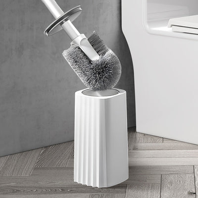 Juego de cepillo para inodoro con soporte, mango largo y diseño flexible para limpieza sin rincones, ideal para el baño