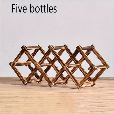 Estante de Vino de Madera Apilable - Diseño Plegable para Cocina y Comedor, Perfecto para Encimeras y Armarios