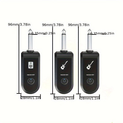 Receptor inalámbrico de guitarra eléctrica, sistema inalámbrico de guitarra recargable, pickup electrónico, sonido universal, accesorio musical para instrumentos musicales, adecuado para bajo eléctrico, violín, teclado y transmisor y receptor de instrume