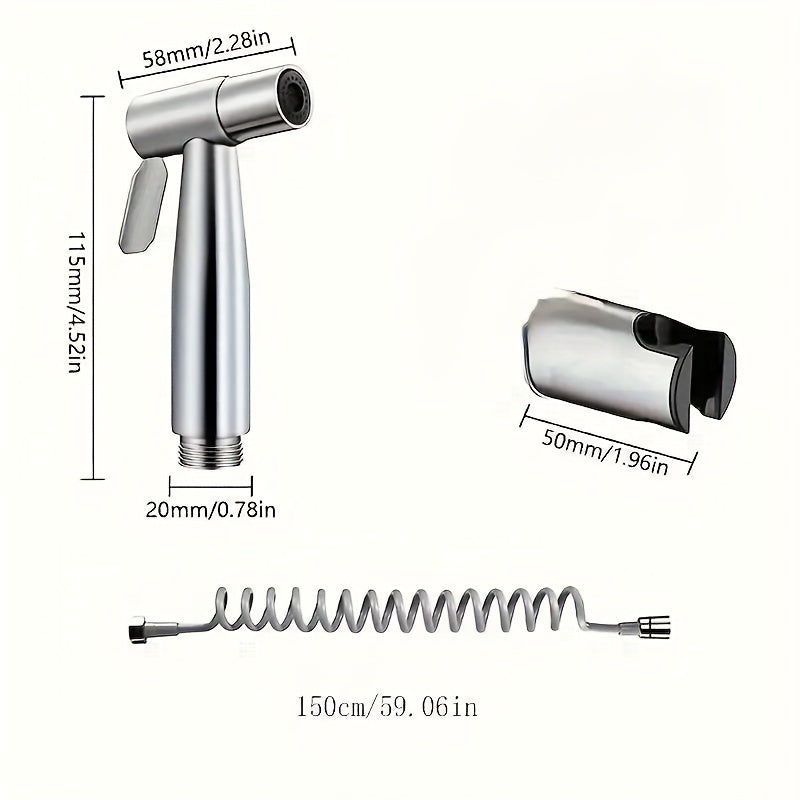 Juego de 3 Piezas de Ducha de Acero Inoxidable con Bidet Portátil y Accesorios para Bañera - Estilo Contemporáneo, Control Divertidor, Montaje en Un Solo Orificio - Mejora la Limpieza y Comodidad del Baño, Accesorios para Baños de RV