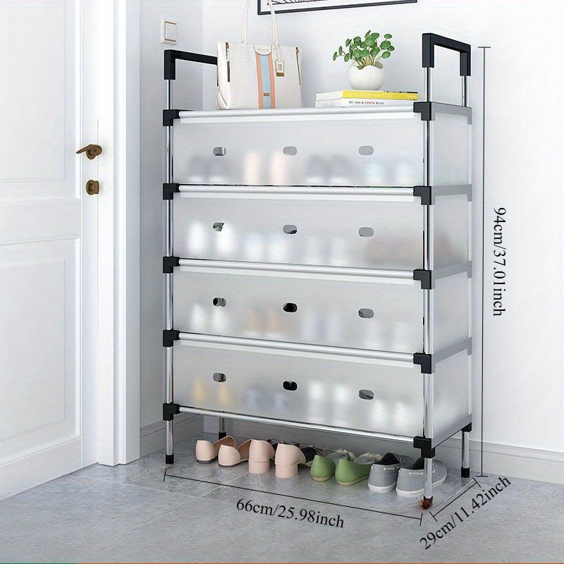 Organizador de zapatos de varios niveles - Gabinete de almacenamiento para piso, ahorrador de espacio, con estantes y diseño antipolvo, construcción duradera de plástico y acabado pintado elegante, ideal para entrada, clóset o apartamento, gabinete para