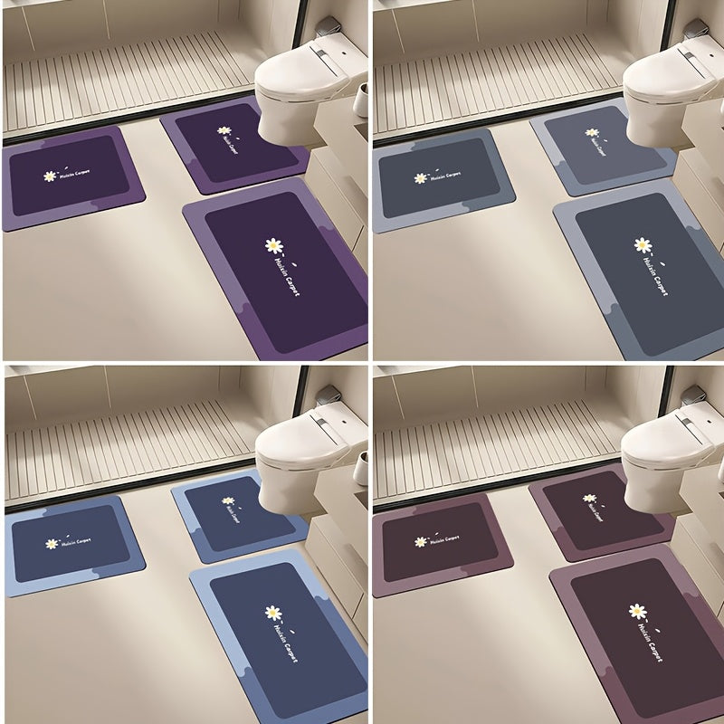 Conjunto de 3 piezas: alfombra de inodoro, alfombra de suelo, alfombra de fregadero, alfombra de entrada y alfombra de bañera. Diseño antideslizante y cómodo. Fácil de lavar y disponible en varios colores. Conjunto absorbente y duradero. Accesorios de de