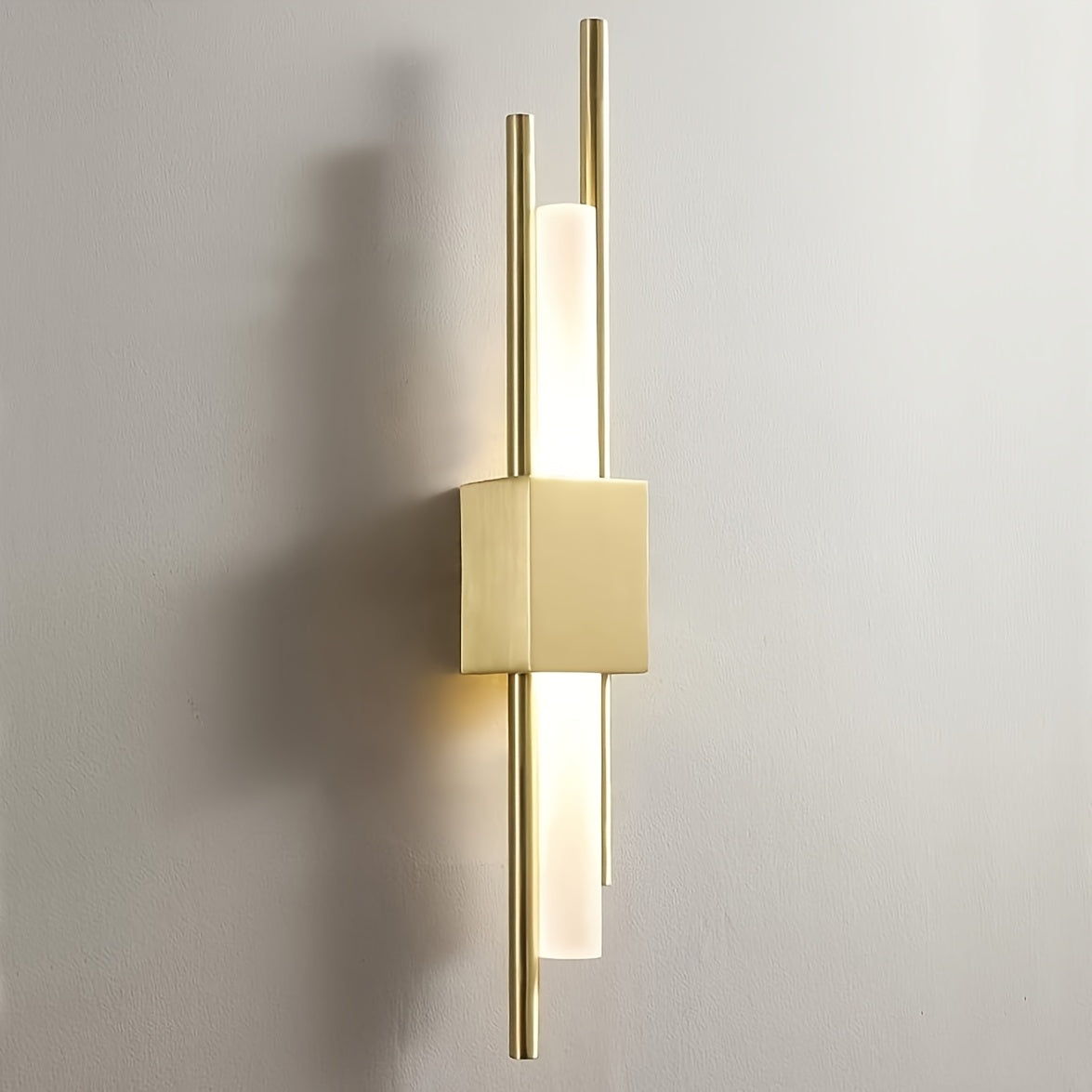 Linterna LED de pared moderna tricolor con cambio de temperatura, accesorios de doble cabeza en metal para techo montado, cableada, ideal para salas, comedores y tocadores - incluye hardware de instalación