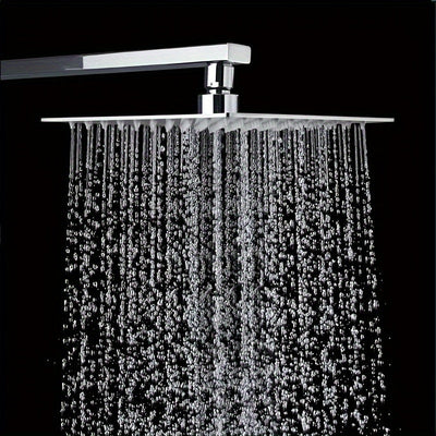 Cabezal de Ducha de Acero Inoxidable con Diseño Cuadrado Ultrafino, Accesorio de Baño Ahorrador de Agua
