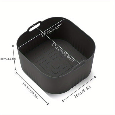 2 piezas de bandejas de horno de silicona cuadrada para freír aire - Antiadherentes, resistentes al calor, ideales para Philips HD9252, HD9200, HD9255 - Perfectas para cocinar papas fritas, pollo y verduras, bandejas de horno con forros | Bandeja de sili