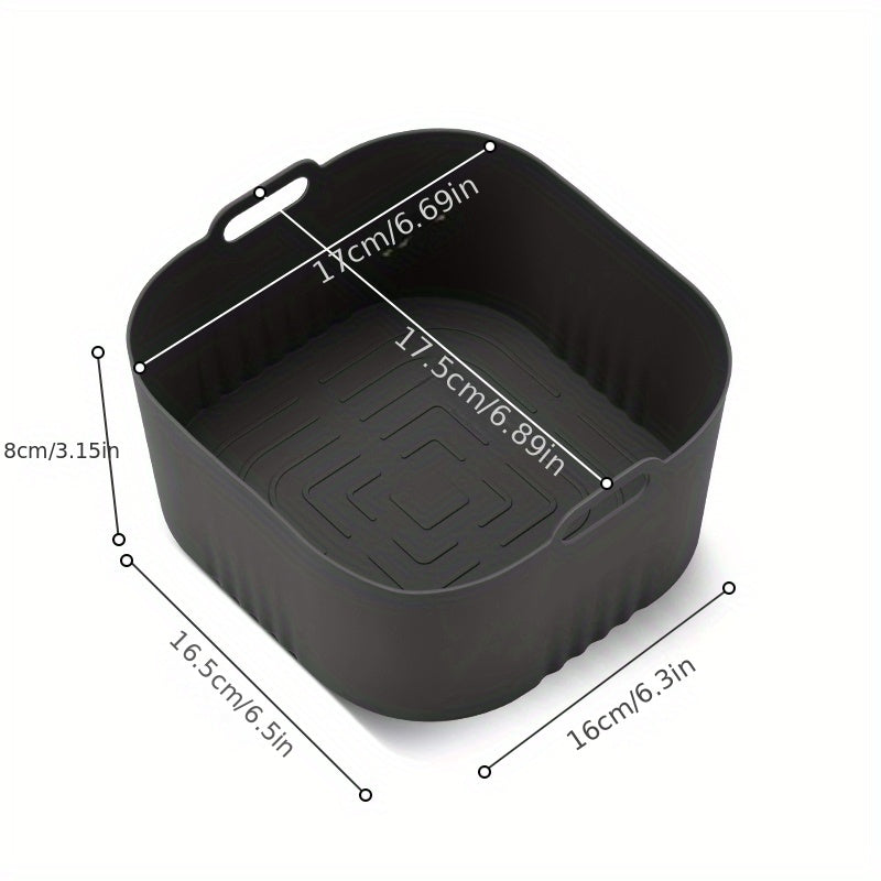 2 piezas de bandejas de horno de silicona cuadrada para freír aire - Antiadherentes, resistentes al calor, ideales para Philips HD9252, HD9200, HD9255 - Perfectas para cocinar papas fritas, pollo y verduras, bandejas de horno con forros | Bandeja de sili