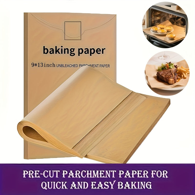 50 Hojas de Papel Pergamino Premium - Antiadherentes para Air Fryer, Vaporera y Horno