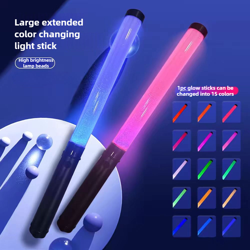 Varita de Luz LED de 15 Colores - Varitas Fluorescentes para Fiestas con Batería Extendida, Ideales para Conciertos, Eventos Nocturnos y Animación en Bares, Accesorios para Fiestas | Agarre Ergonómico | Iluminación Portátil, Suministros para Fiestas Lumi