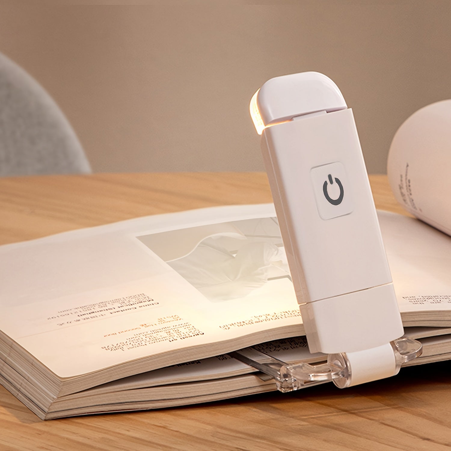 Mini Luz de Lectura Plegable Portátil, Recargable USB con Protección Ocular para Noche, 3 Colores de Iluminación y 3 Niveles de Brillo Ajustables, Clip para Libros, Fácil de Almacenar
