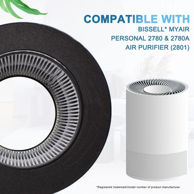 Juego de Filtros de Repuesto Compatible con Bissell MyAir 2801 - Filtros HEPA y de Carbón Activado 3 en 1, Ajuste Perfecto para los Modelos 2780a, 2780, 2780b, 2801, 2780P y 27809