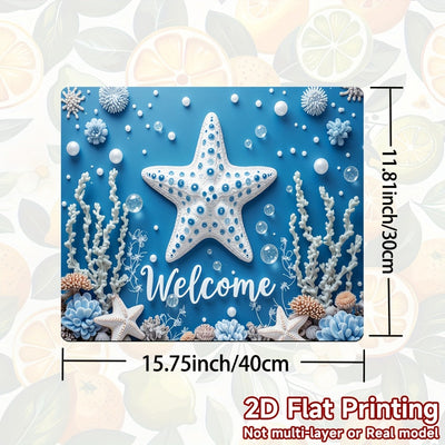 1pc Protector de Estufa - Decoración Oceánica para Cocina, Superficie Antideslizante y Fácil de Limpiar, Cubierta para Placas de Gas/Eléctricas, Apto para Lavavajillas - Ideal para Cocina o Hogar Costero, Poliéster Duradero, 2D Plano