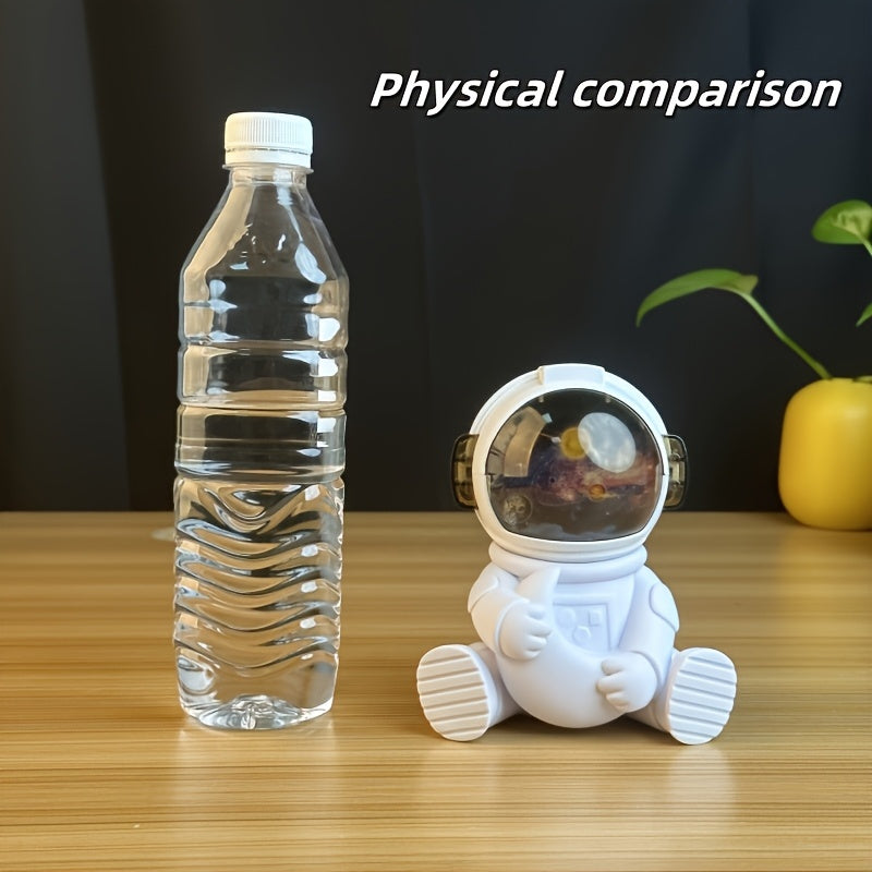 Humidificador portátil con luz, diseño de astronauta, 240 ml, USB, silencioso y eficiente, alivia la resequedad, color beige claro, ideal para hogar, dormitorios, oficinas y habitaciones con aire acondicionado, regalo perfecto para el Día del Padre o fes