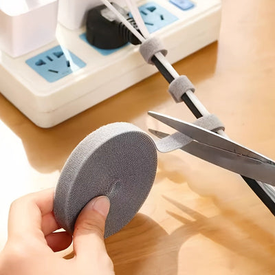 1 Rollo de Cintas de Sujeción Reutilizables - Cinta de Sujeción Multiusos para Organización de Cables, Gestión de Cables y Almacenamiento - No Requiere Batería