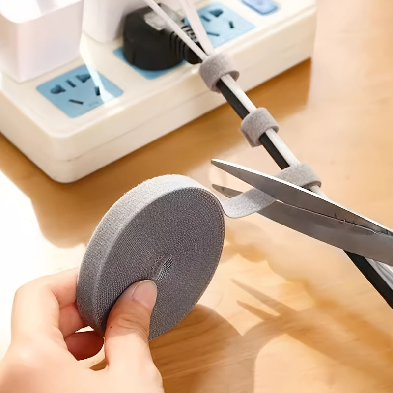 1 Rollo de Cintas de Sujeción Reutilizables - Cinta de Sujeción Multiusos para Organización de Cables, Gestión de Cables y Almacenamiento - No Requiere Batería