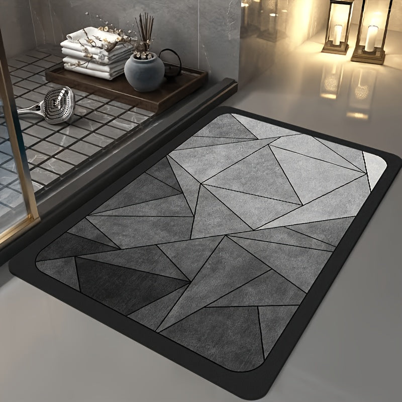 1 alfombra de baño de tierra de diatomeas 3D ultra absorbente, secado rápido, suave de poliéster, ideal para baño, ducha, tina, entrada, decoración de otoño y hogar