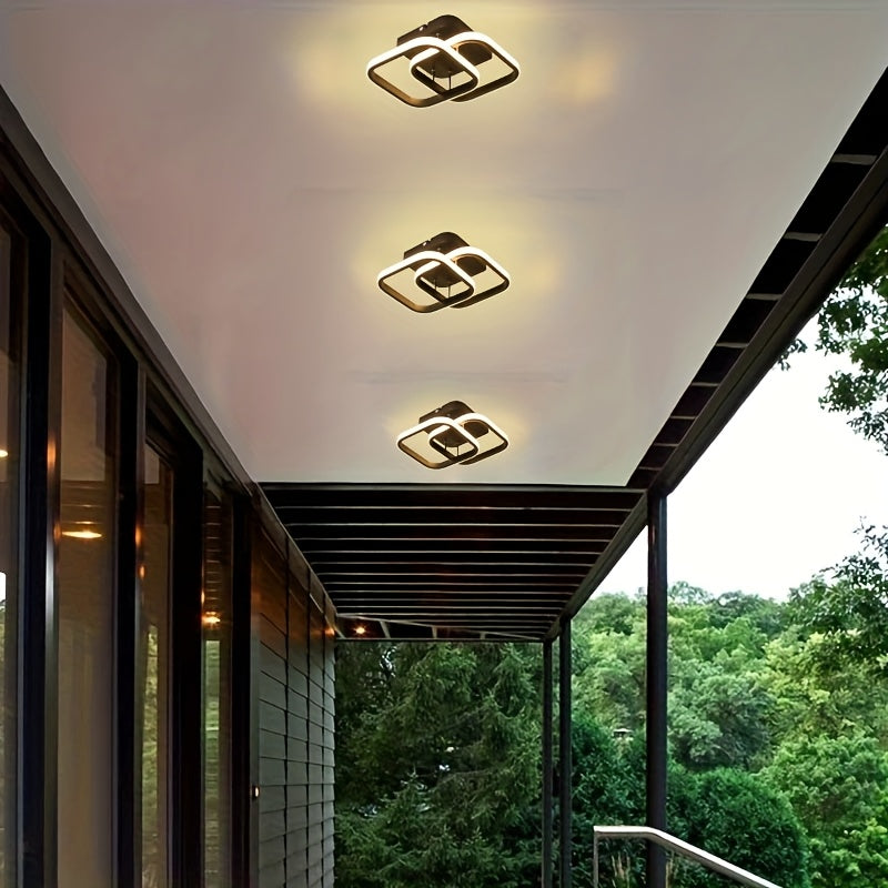 1pc AMILL Moderna Luz de Techo LED Cuadrada, 28.45 cm 12W, Opciones de Temperatura de Color 3000K-4500K-6000K, Montaje Flush para Pasillo, Porche, Cuarto de Lavado - Cableado, Sin Batería Necesaria, Luces de Techo para Sala de Estar, Iluminación de Porch