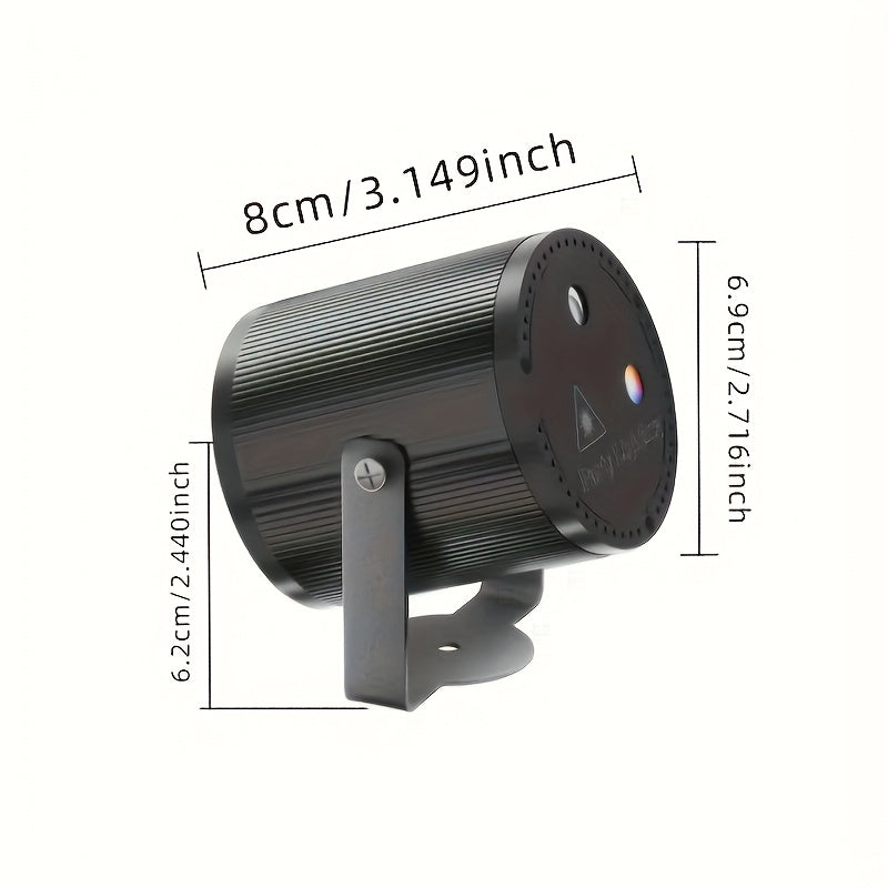 1 luz láser disco cilíndrica USB, cambio de color, control por voz, múltiples modos con efecto flash, ideal para fiestas y escenarios DJ, perfecta para Navidad