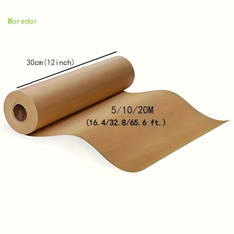 1 Rollo de Papel para Hornear MOREDOR Sin Blanquear - No Tóxico, para Horno, Freidora de Aire, Parrilla, Vapor, Pizza, Repostería - Hojas Beige (30.48 cm de Largo) - Esenciales de Cocina para Hogares y Profesionalistas, Envoltura Versátil, Textura Suave,