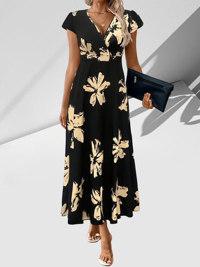 Vestido con escote en V profundo y corte en la cintura