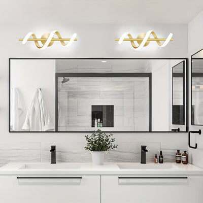 Conjunto de Apliques LED para Pared Interior de 1, Iluminación Espiral Moderna de 12W con Tres Modos de Temperatura de Color para Dormitorio Sala Pasillo Escaleras, Conexión Directa