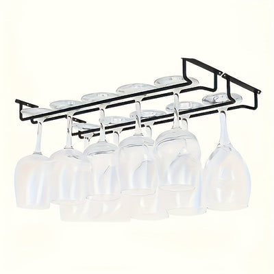 Soporte para copas de vino tinto colgante de 4/2 piezas para cocinas y comedores que permite un almacenamiento fácil de las copas con tallo. Di adiós al desorden, y es aplicable tanto en bares como en restaurantes