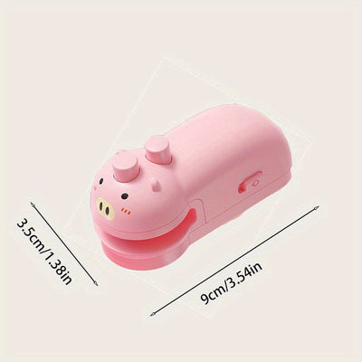 Mini máquina selladora de cerdito linda, adhesivo magnético para bolsas de refrigerador, sellado manual portátil doméstico con atracción magnética para evitar fugas de aire y humedad
