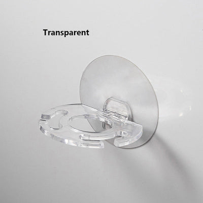 1pc Soporte Autoadhesivo de Pared para Cepillo de Dientes y Pasta Dental - Material Duradero de PS, Organizador de Almacenamiento de Múltiples Ranuras para Baño, Disponible en Morado, Transparente, Gris, Soporte para Cepillo de Dientes