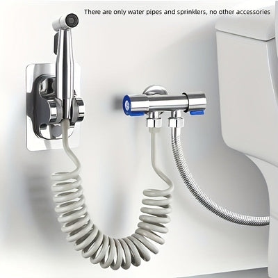 Juego de Ducha Portátil con Boquilla de Acero Inoxidable, Adecuado para Higiene Personal y Limpieza del Baño, Cabezal de Ducha Auto-Limpiante, Material Duradero de Acero Inoxidable