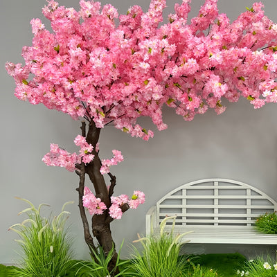 20 paquetes de flores de cerezo rojo simuladas, decoraciones para bodas, adecuadas para jardines, patios, hoteles y espacios al aire libre, muy adecuadas para primavera y verano, Día de San Valentín, Pascua, Día de San Patricio, flores simuladas para ext