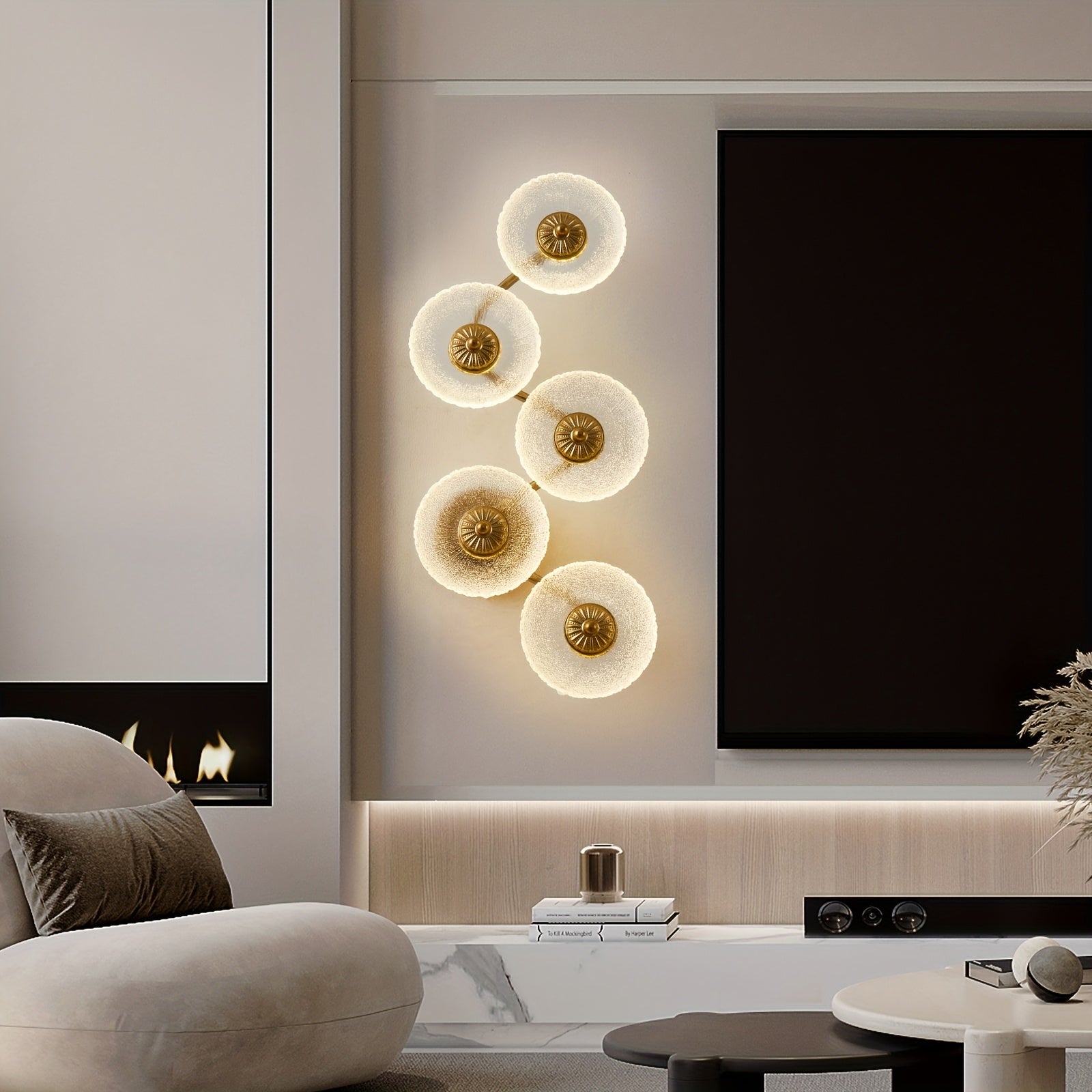 1 lámpara de pared dorada moderna con LED, adecuada para dormitorio/estudio/sala de estar, accesorios de iluminación decorativa LED, cableada y elegante