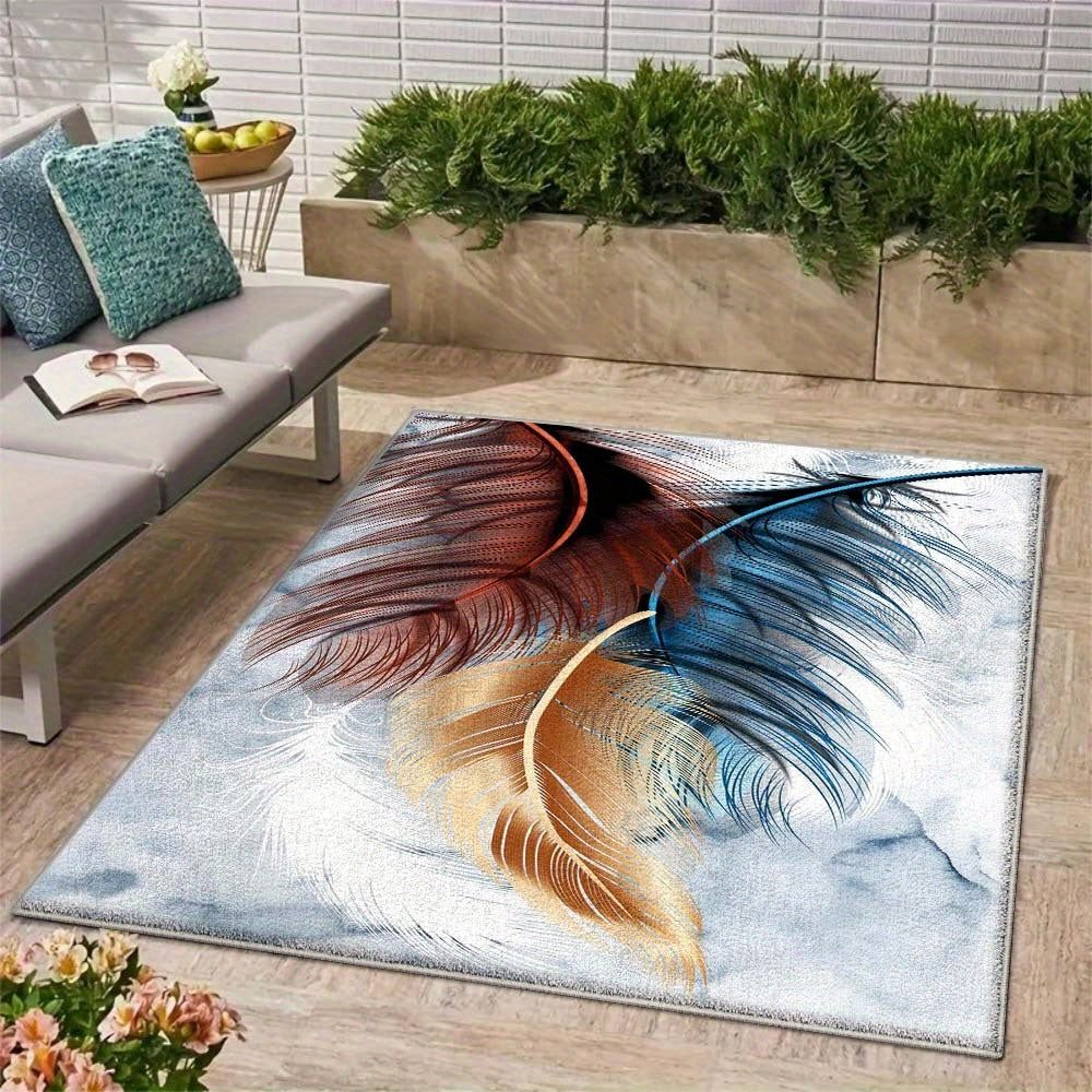 Alfombra de Terciopelo/853g/m² Prado Floral, Opciones de Pile Bajo y Varios Tamaños: Sumérgete en la Elegancia Francesa con Alfombrilla Crema – Diseño Minimalista a Rayas Moderno, Lavable a Máquina, Mezcla Ligera de Poliéster Antideslizante para Interior