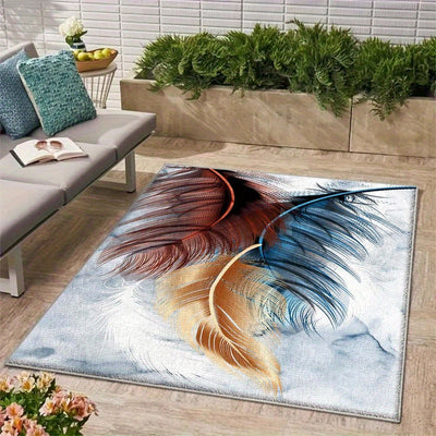 Alfombra de Terciopelo/853g/m² Prado Floral, Opciones de Pile Bajo y Varios Tamaños: Sumérgete en la Elegancia Francesa con Alfombrilla Crema – Diseño Minimalista a Rayas Moderno, Lavable a Máquina, Mezcla Ligera de Poliéster Antideslizante para Interior